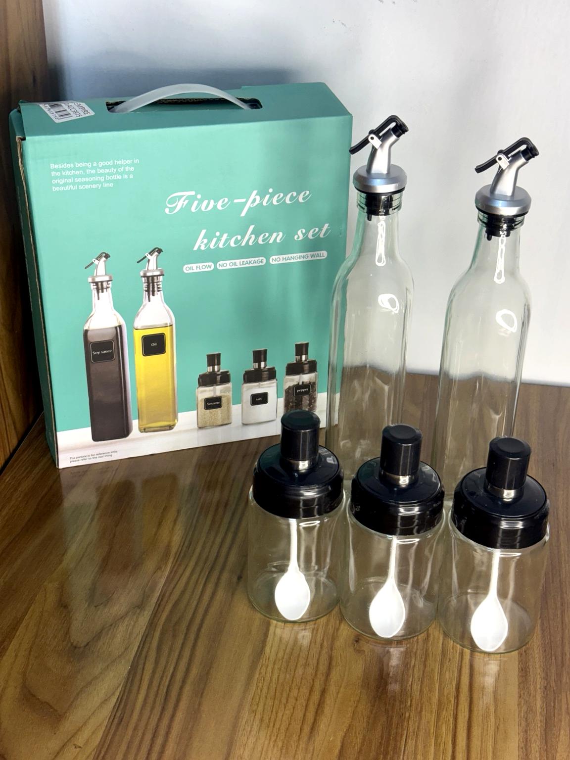 5pcs Glass Oil Bottles